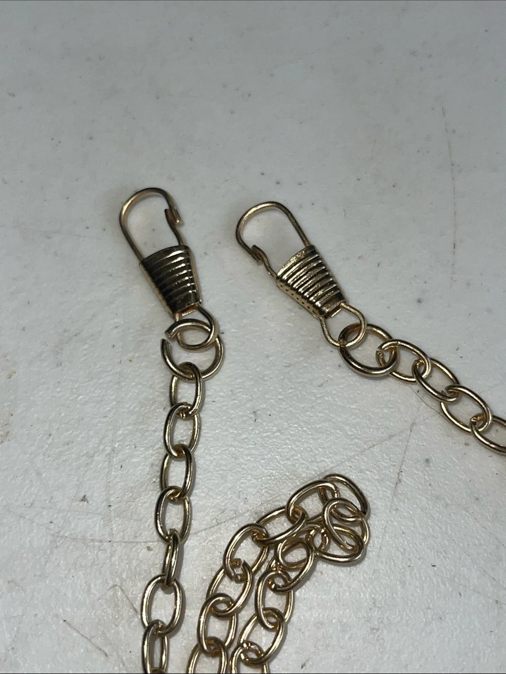 Gold-Tone Link Chain pocket watch chain necklace belt 4’+ clip on each end